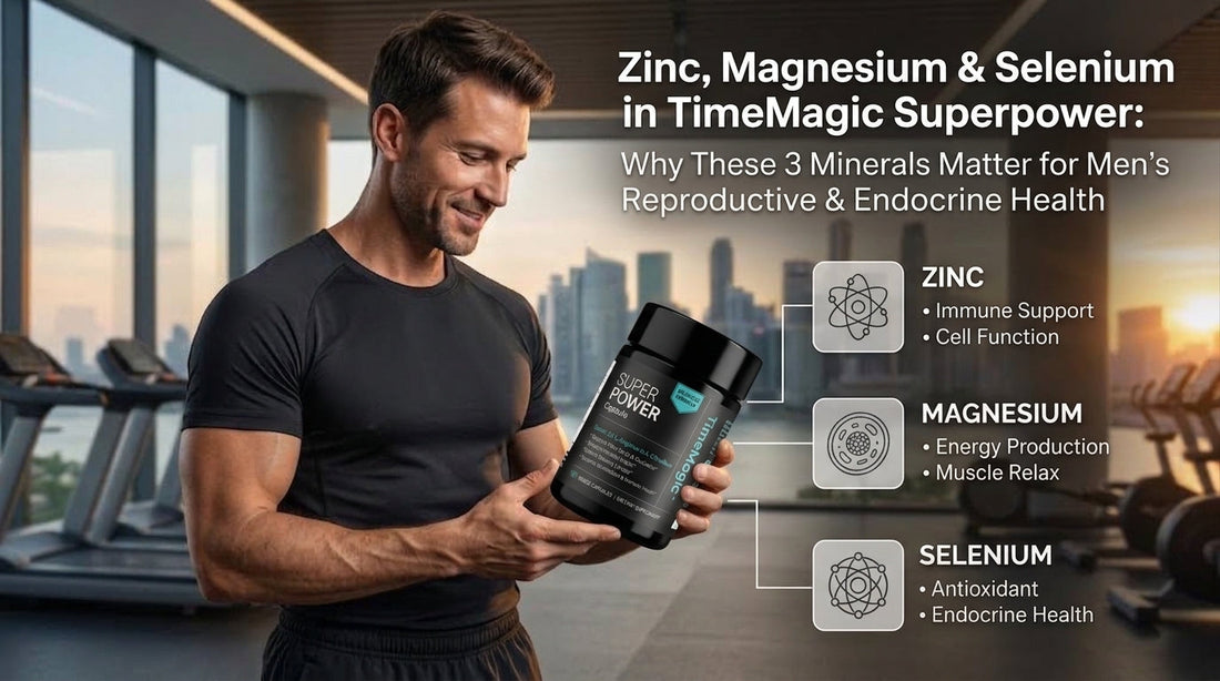 Zinc, Magnesium & Selenium in TimeMagic Superpower: Why These 3 Minerals Matter for Men’s Reproductive & Endocrine Health