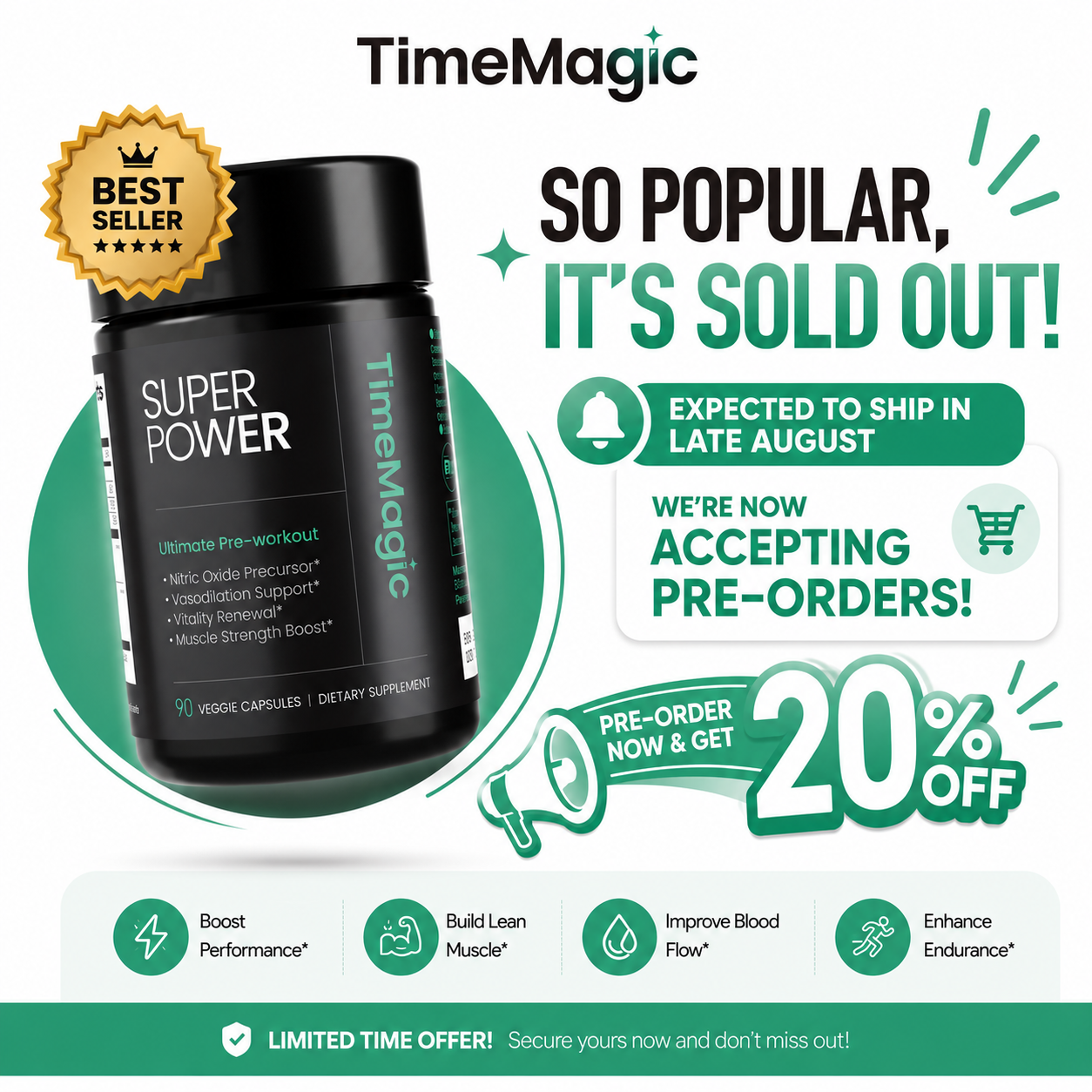 Superpower 7-in-1 NO Booster for Circulation & Daily Vitality